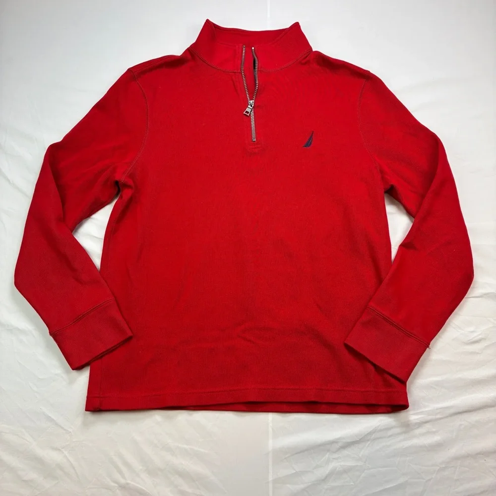 Nautica Men's Red Half-Zip Sweater